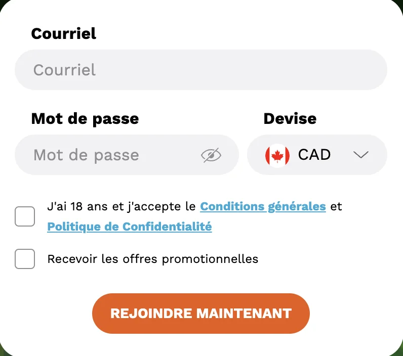 Inscription sur Levelupcasino pour les résidents canadiens