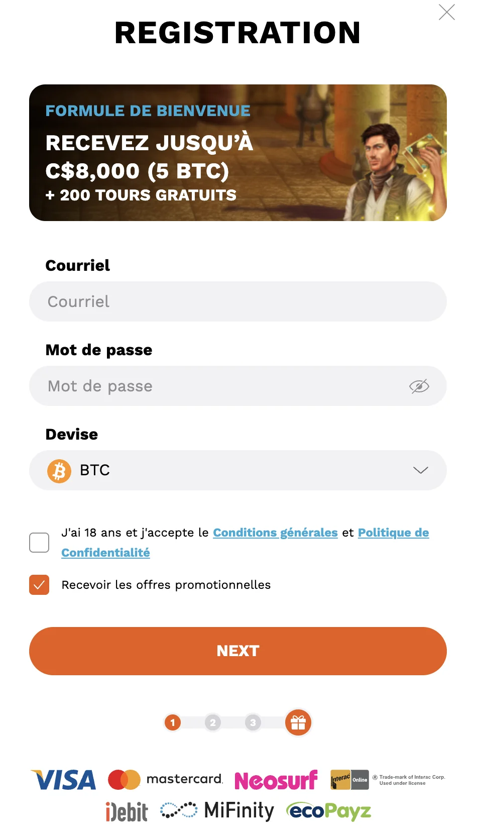 inscription niveau supérieur
